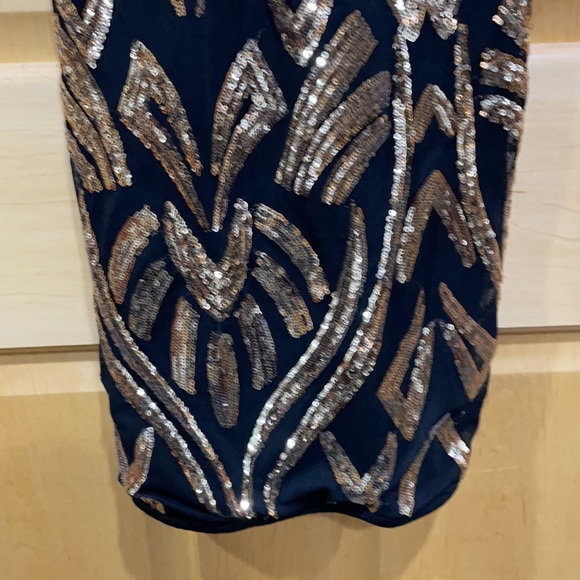 Privy gold sequin skinny strap zipper back size S - Picture 5 of 7